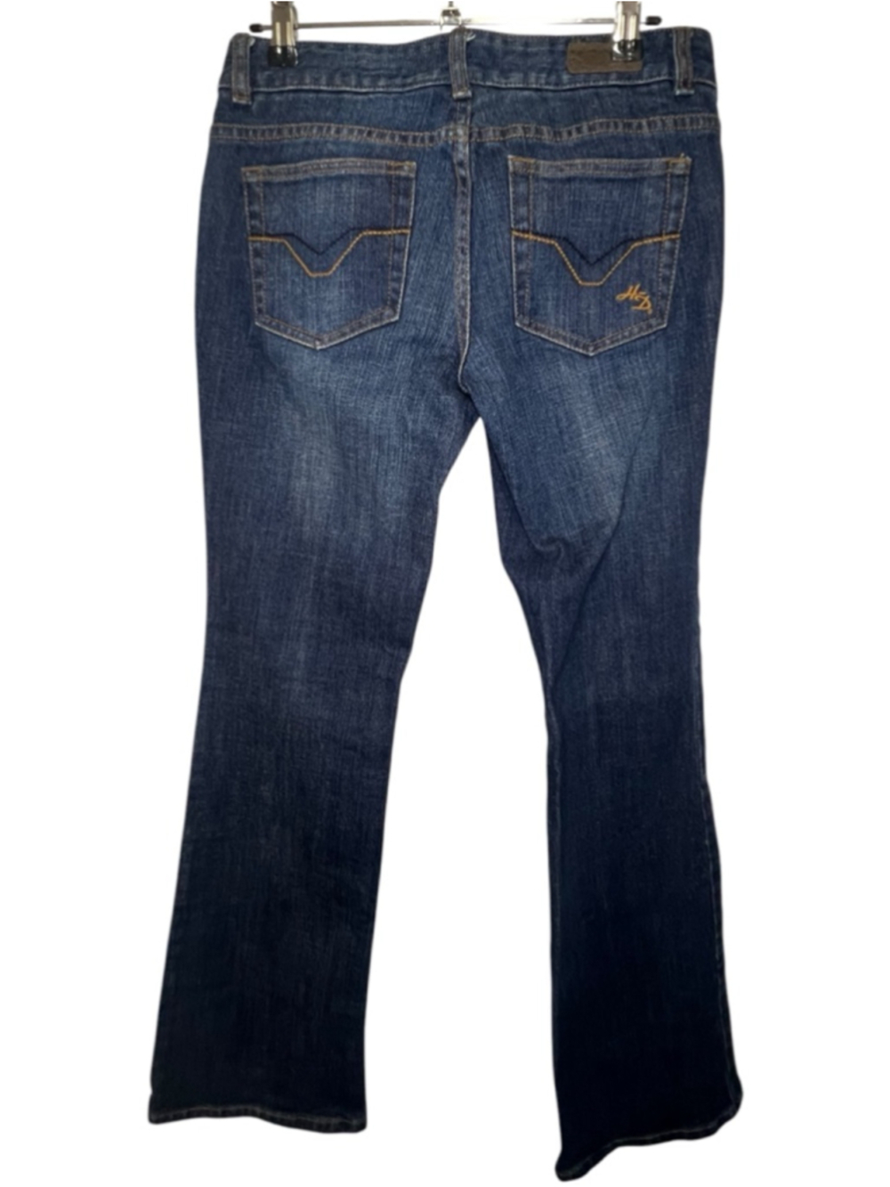 Harley Davidson Y2K Embroidered Logo Bootcut Medium Wash Denim Jeans - Picture 4 of 5